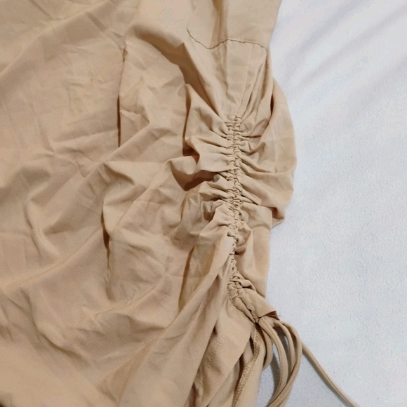 Fashion Nova Asymmetrical Tan Skirt with Drawstring - Picture 2 of 11